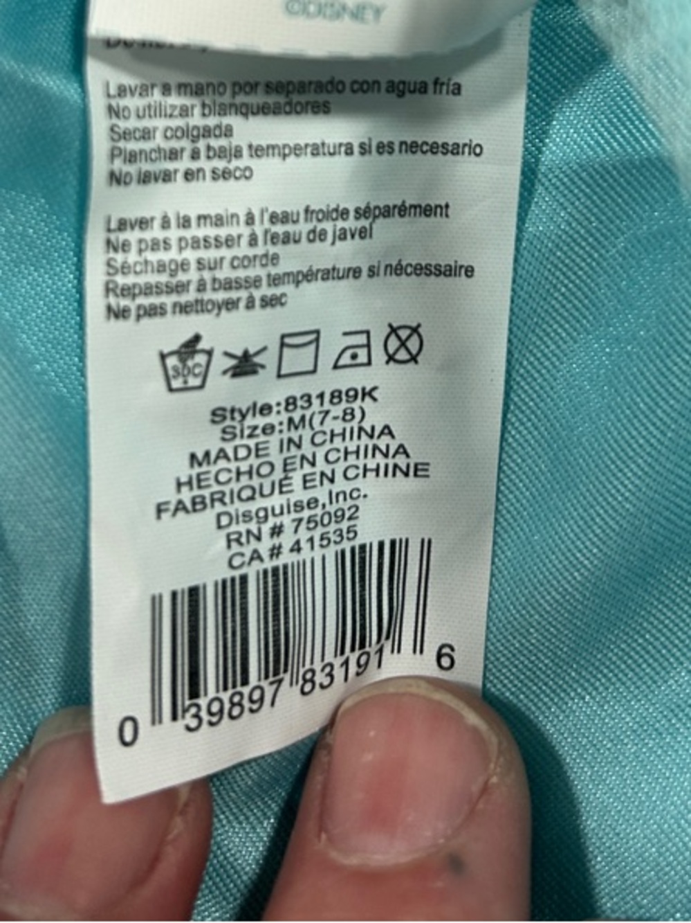 Pixar Elsa dress Blue Sparkle Princess Kids Costume Dress 7/8 - Picture 7 of 10